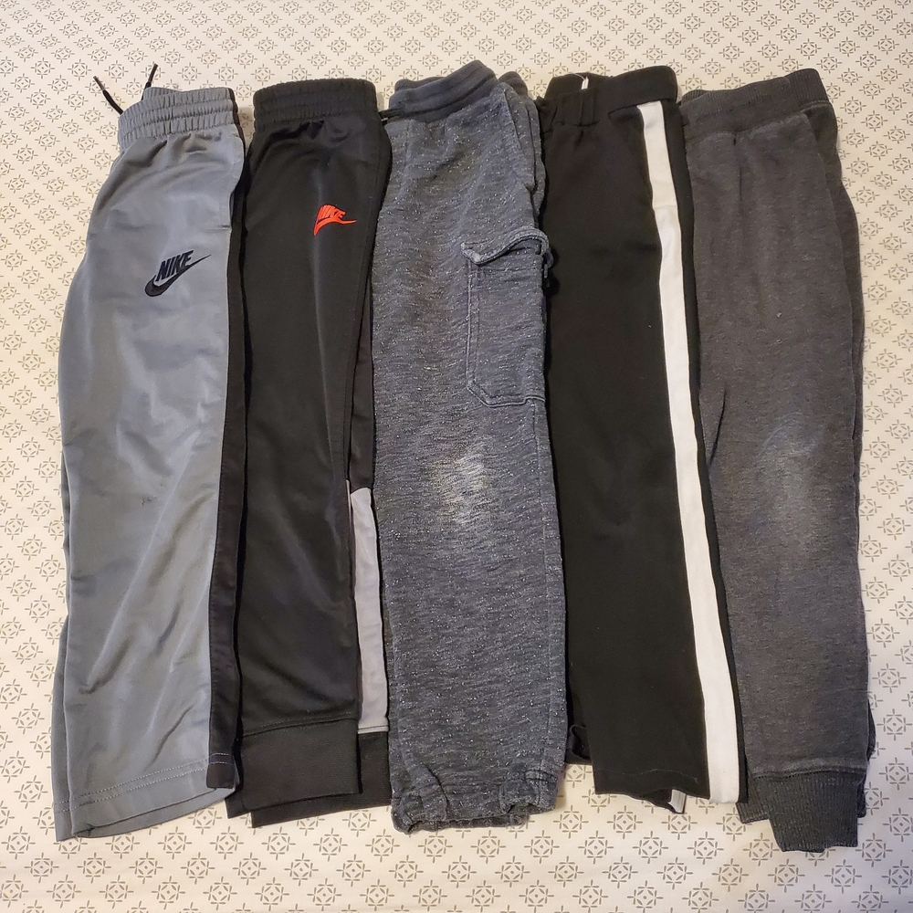 Kids Joggers Small 7/8 - Gray, Black, and Red Accents